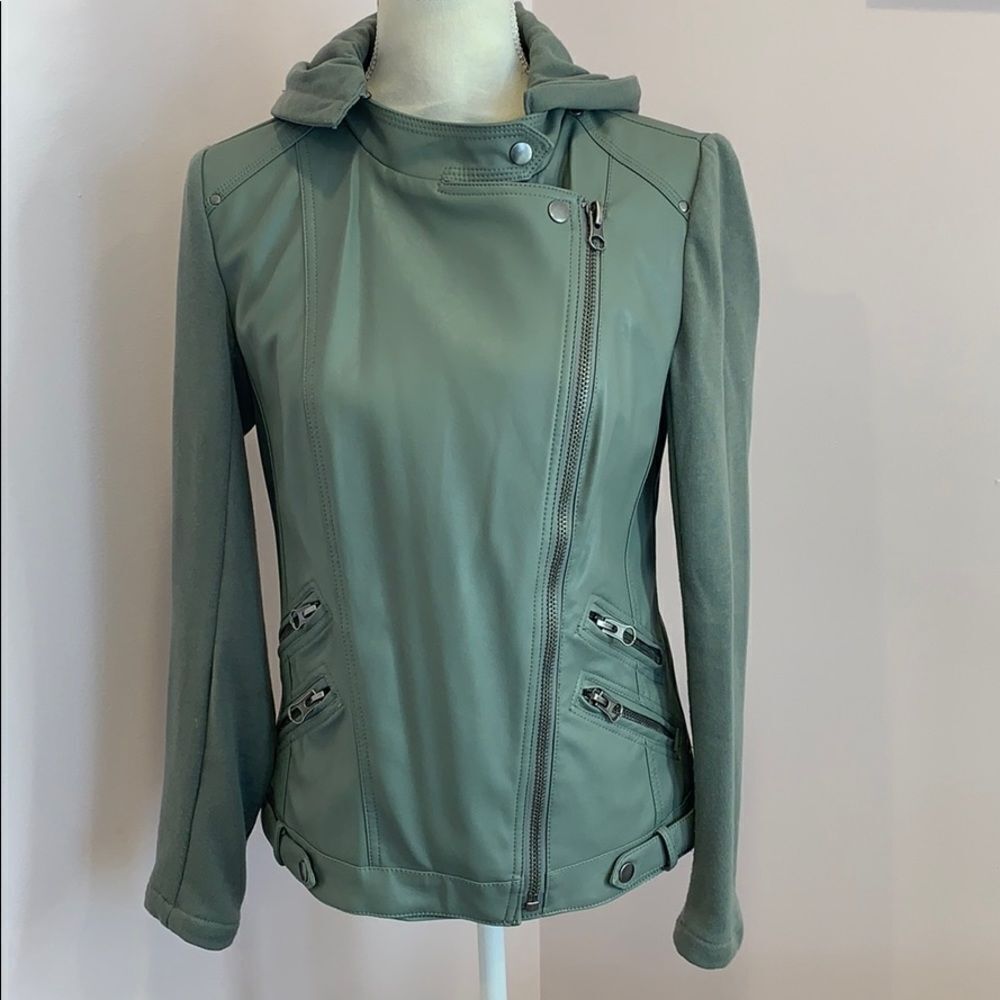Aqua Mint Green Moto Jacket - Size Small